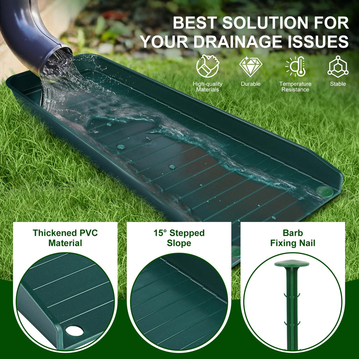 Creative.C slope-assisted block features 15 degrees for faster drainage.