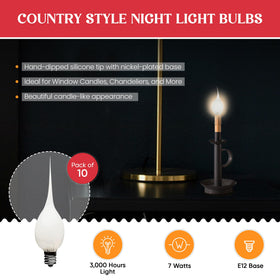 Creative Hobbies hand dipped candle look bulb ready for window lighting.