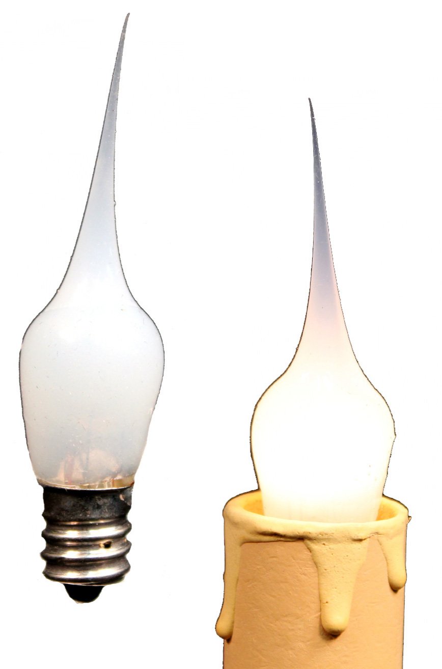 Creative Hobbies mini candle bulb closeup showing warm candle-like glow for ambiance.
