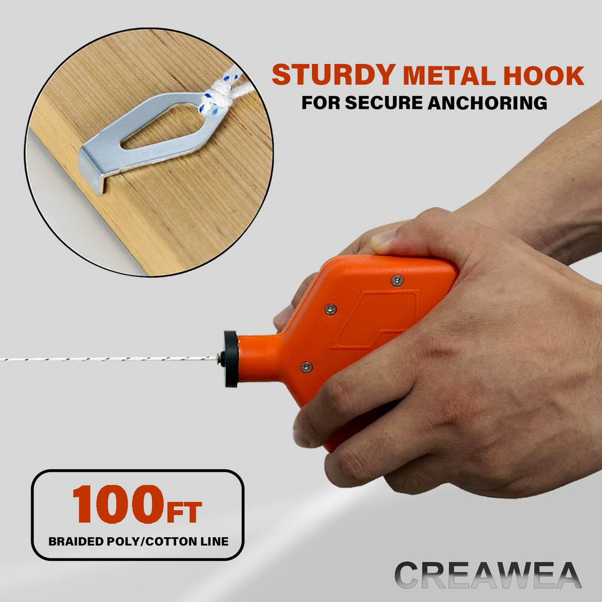 CREAWEA chalk line ergonomic design reduces fatigue during long layouts.