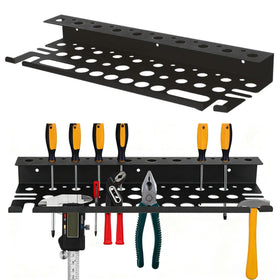 CRELYSTER metal screwdriver organizer mounted on a wall keeps tools visible and accessible.