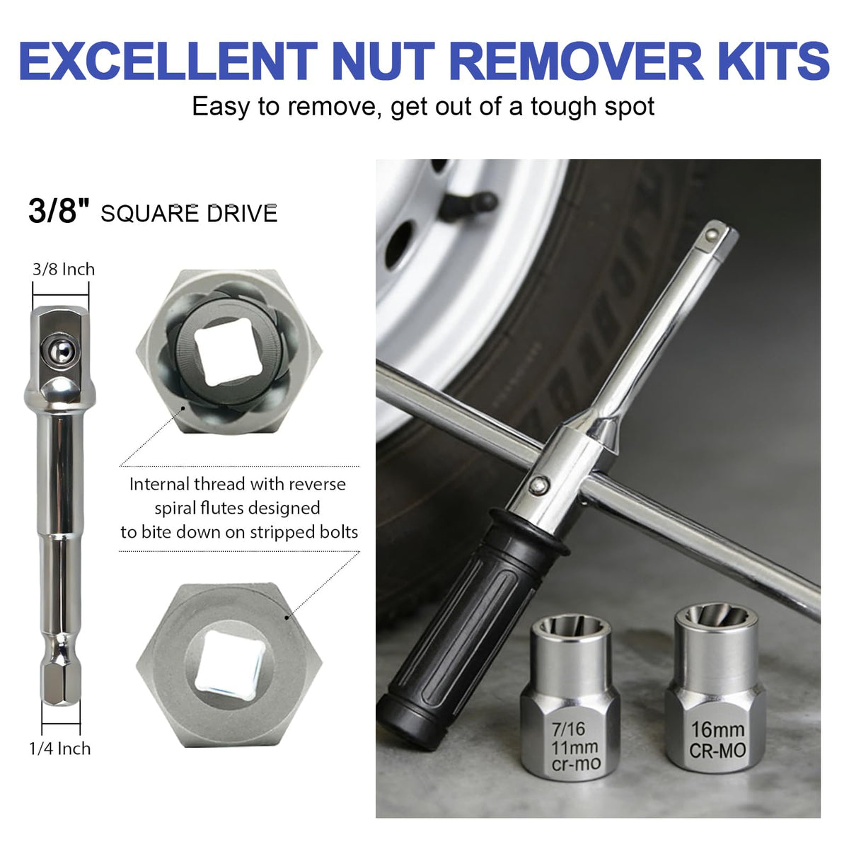 CRENGYBL spiral screw extractors grip deeper as resistance increases