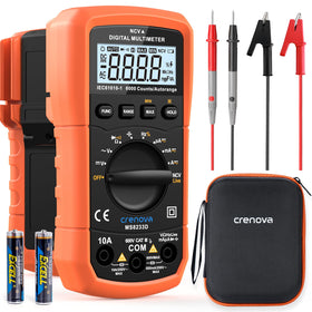 Crenova MS8233D multimeter display shows clear readings for quick diagnostics.