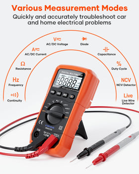 Crenova MS8233D voltage measurement displays accurate DC and AC values.