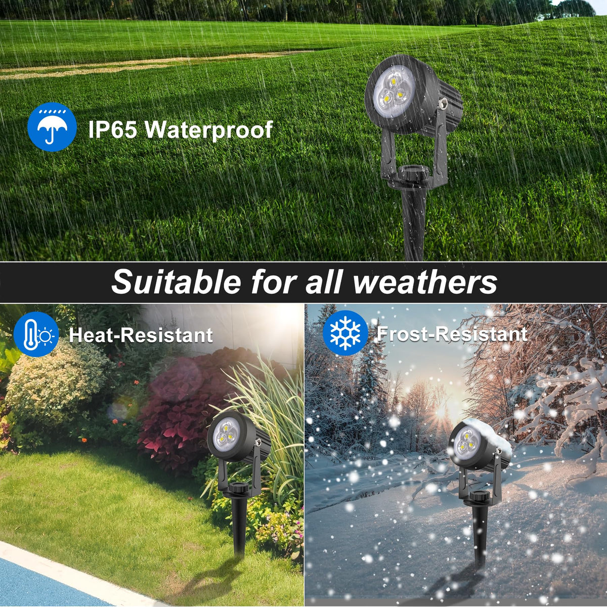 CREPOW 2-pack set offers quick wall or ground installation and auto-on features.