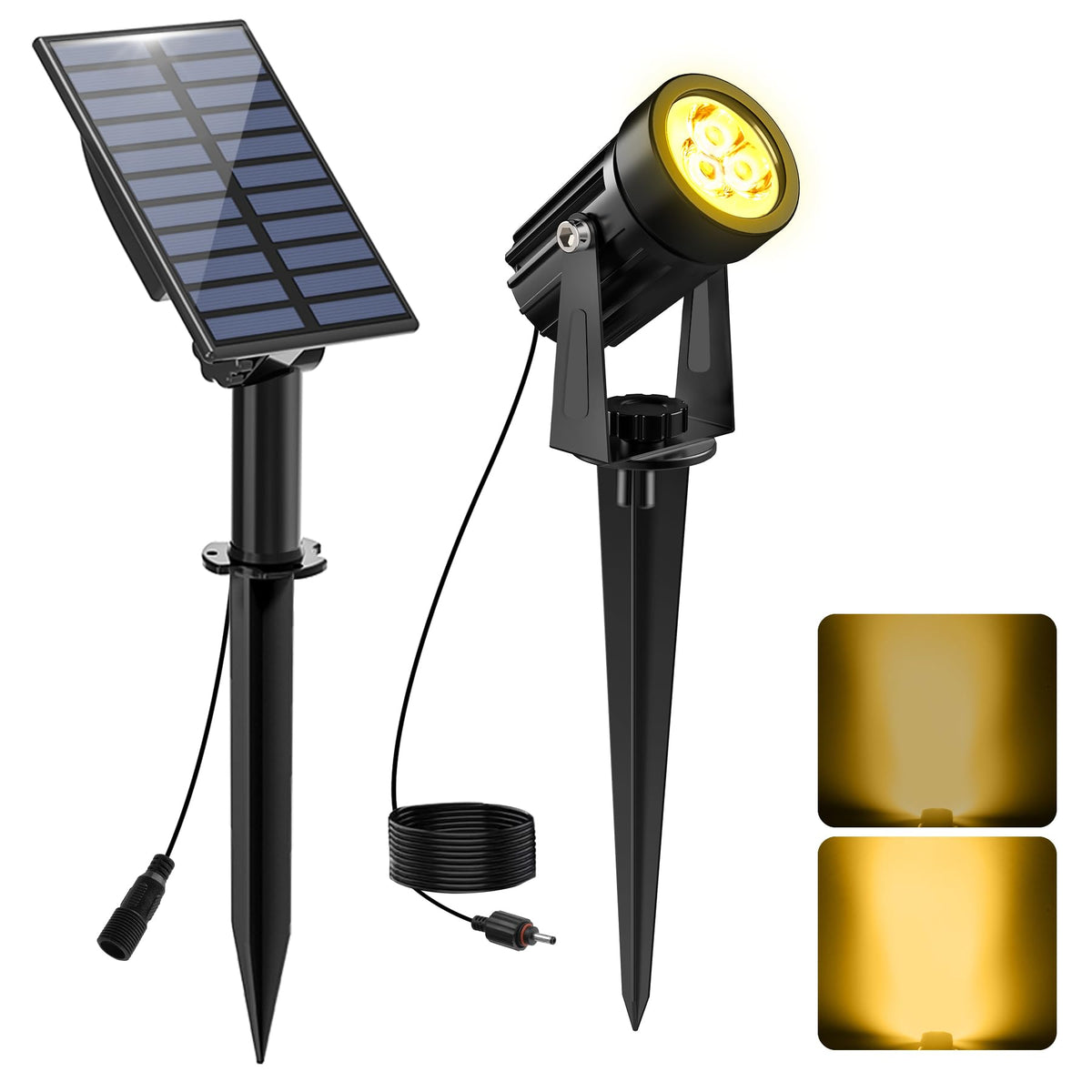 CREPOW solar spotlight for garden borders provides gentle illumination and energy efficiency.