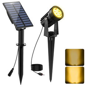 CREPOW solar spotlight for garden borders provides gentle illumination and energy efficiency.
