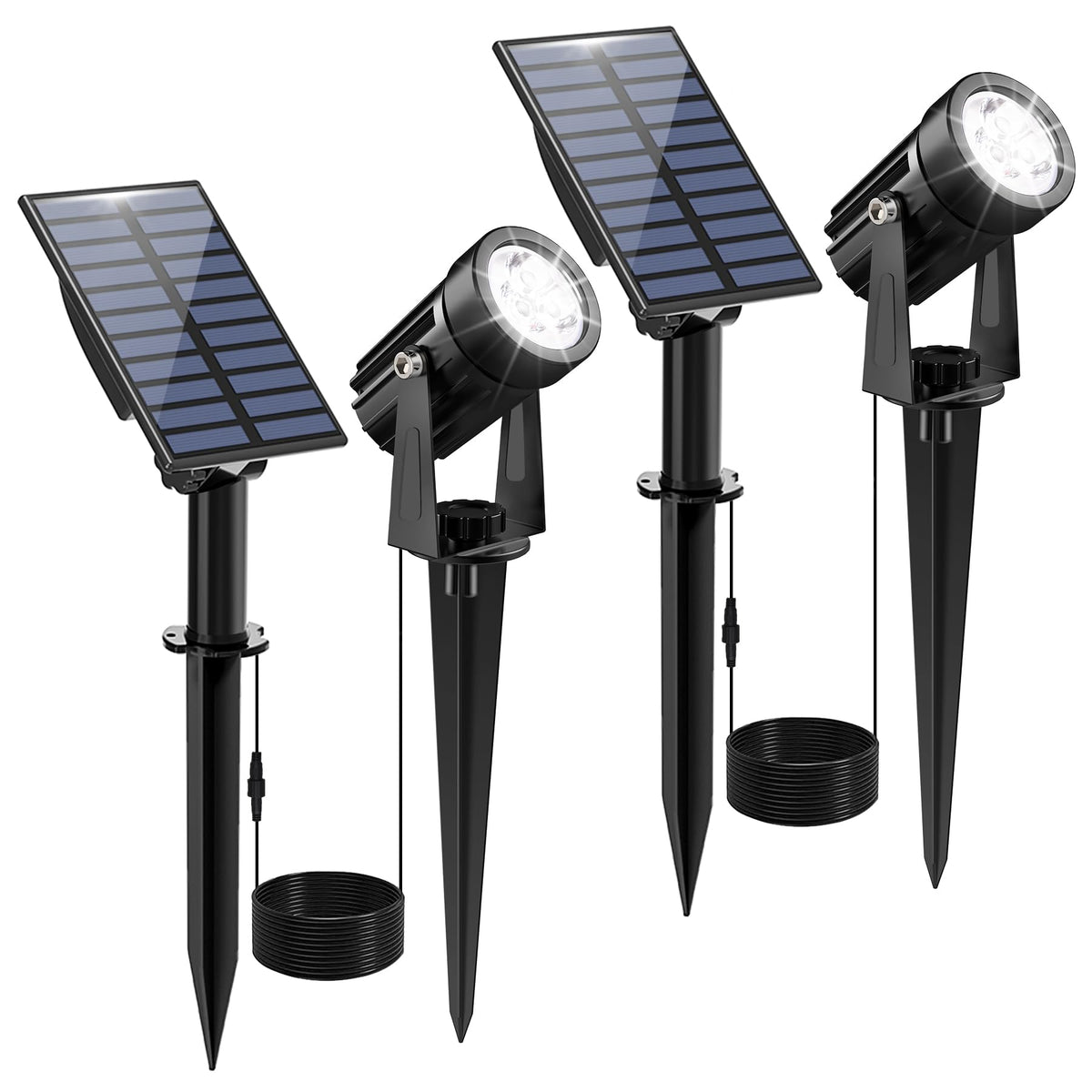 CREPOW solar spotlight on wall for stylish garden lighting and safe walkways.