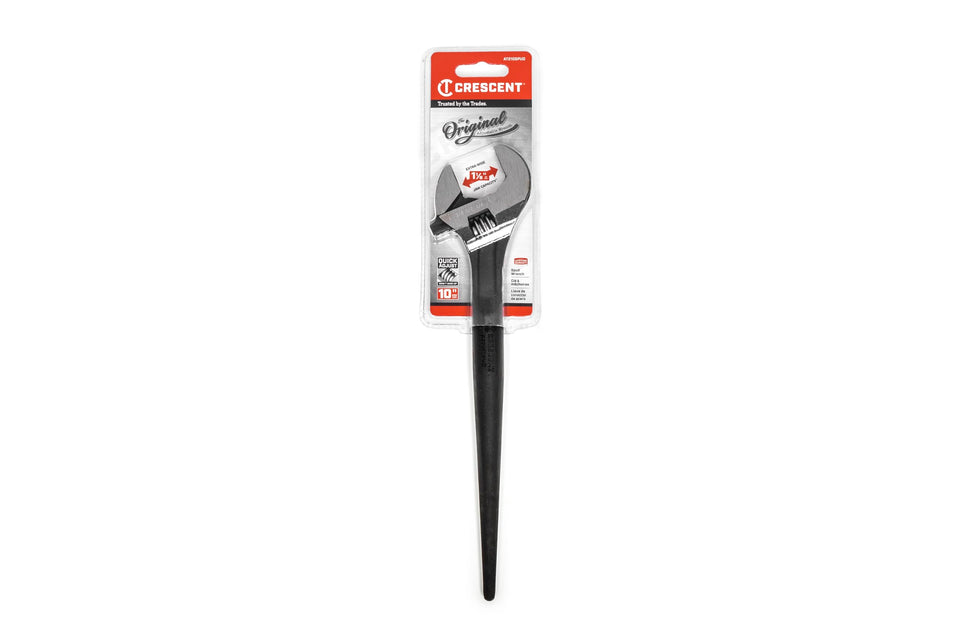 Crescent 10-inch adjustable wrench tang alignment for bolt-hole setup