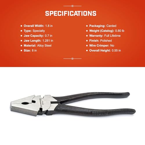 Crescent 8-inch Button Fence Pliers ergonomic handle for comfort