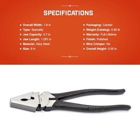 Crescent 8-inch Button Fence Pliers ergonomic handle for comfort