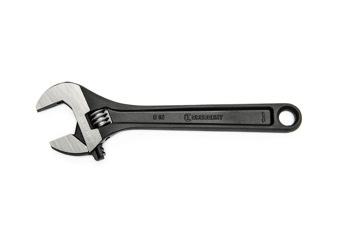 Crescent AT28BK 8-inch adjustable wrench with secure hex jaw design for precise tightening.