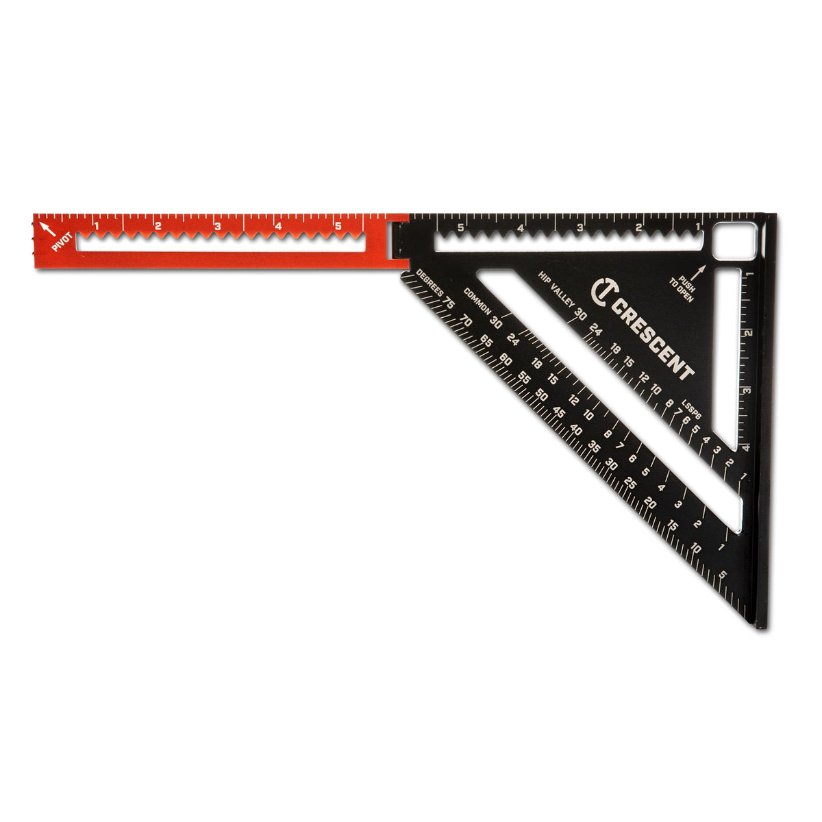 Crescent Lufkin EX6 laser-etched markings stay legible for accurate measurements.