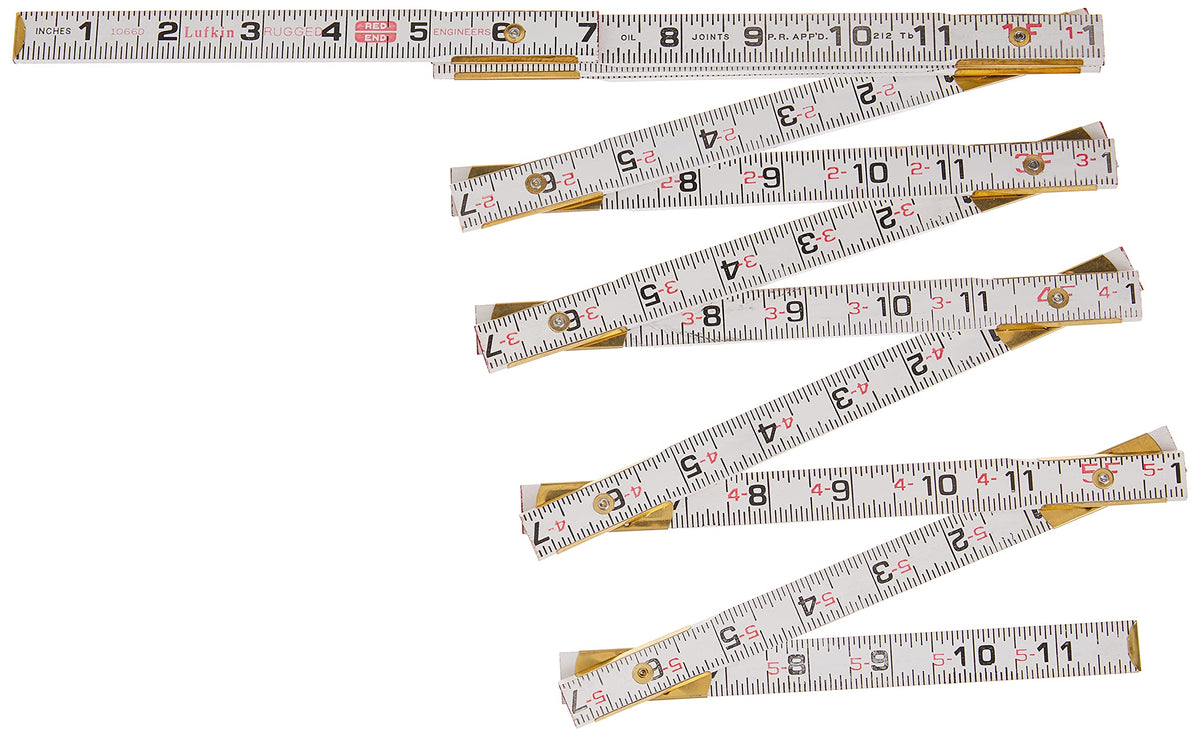Crescent Lufkin 1066DN red-end wood rule with easy visibility for carpentry tasks