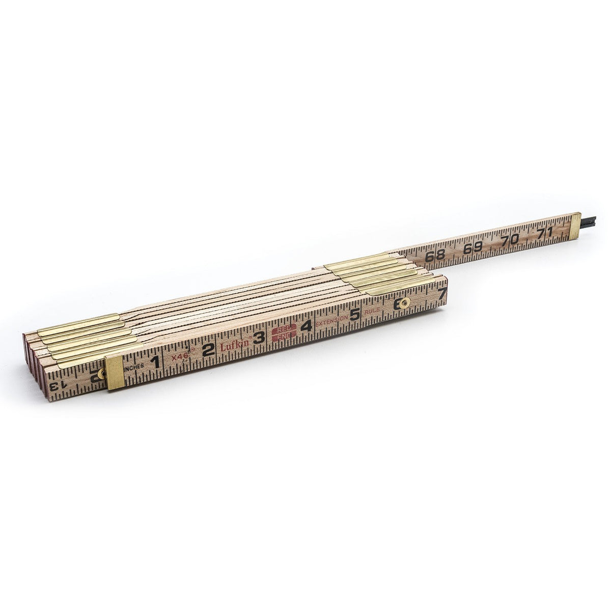 Crescent Lufkin wood rule in brown finish for easy visibility on worksites.