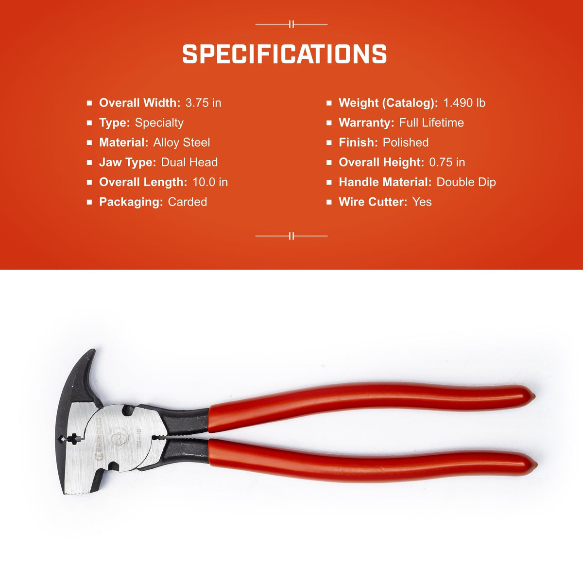 Crescent polished-head pliers delivering smooth, durable performance.