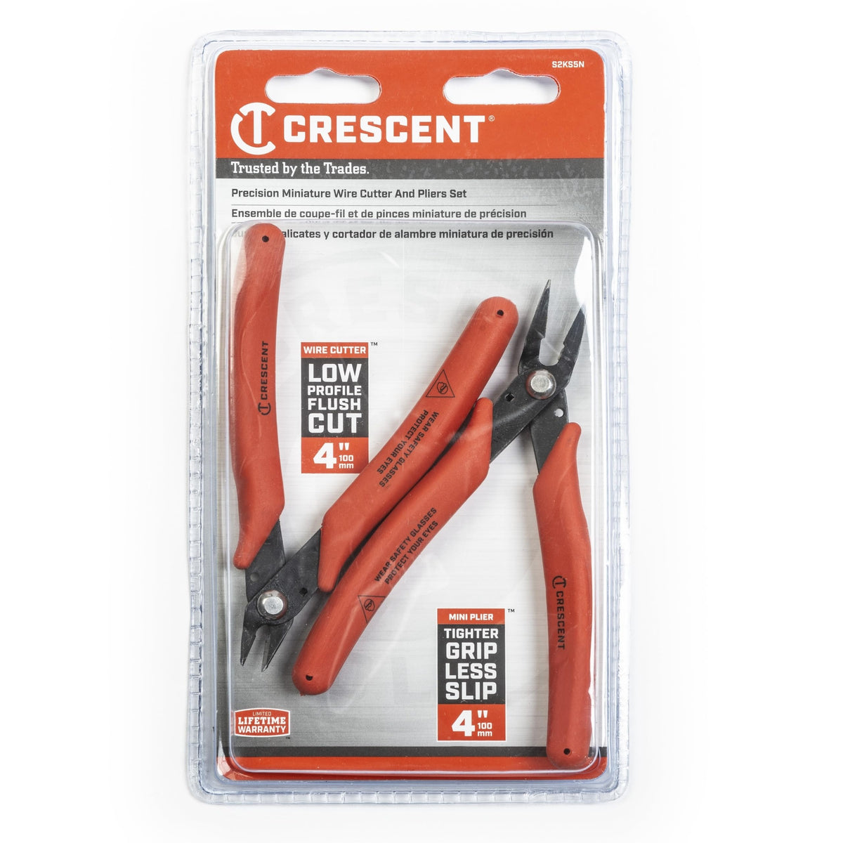 Crescent Shear Cutter Mini Pliers Set jaws closeup for precise 0.8 mm wire cuts