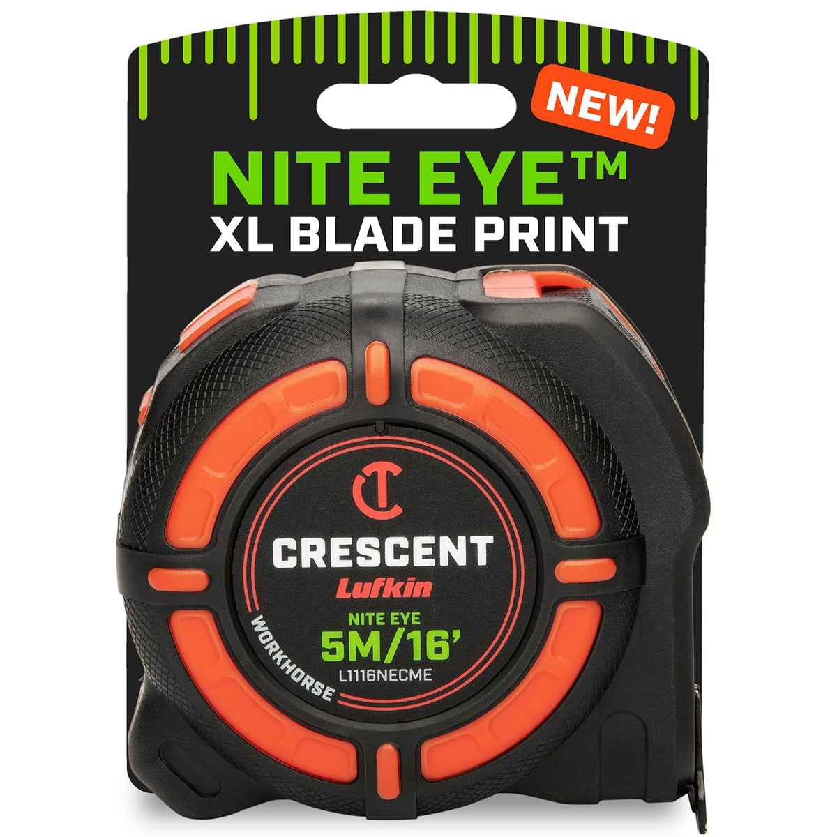 Crescent WORKHORSE NITE EYE blade visibility in low light for precise readings.