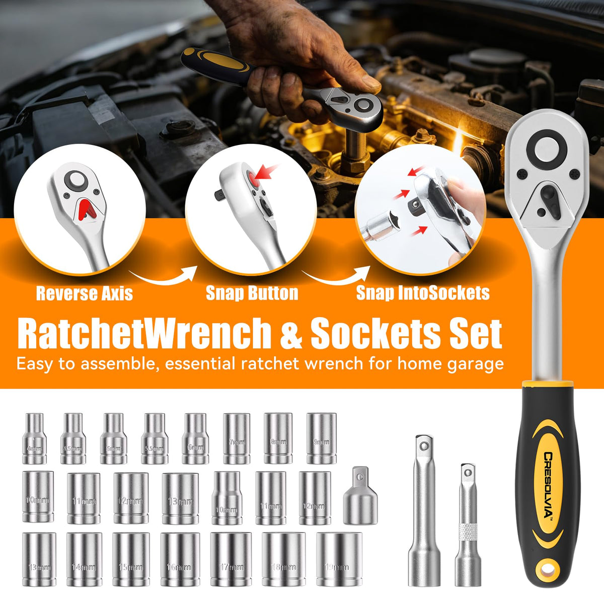 CRESOLVIA 40-piece bit set for rapid bit changes and versatile projects