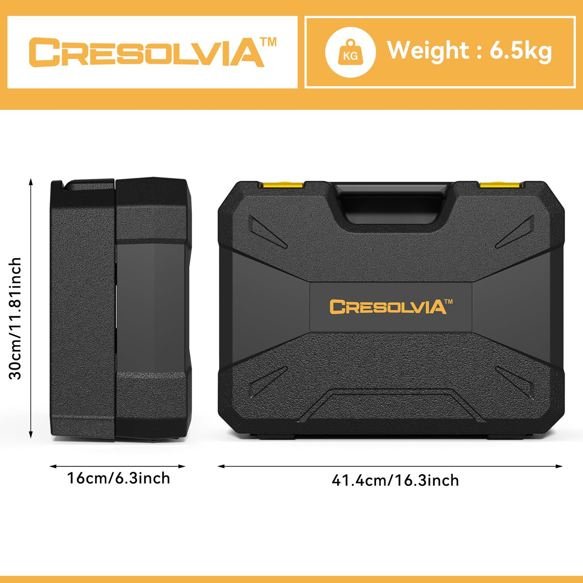 CRESOLVIA comprehensive 328-piece set with tools neatly organized in toolbox.