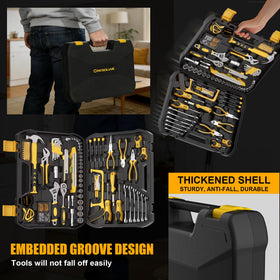 CRESOLVIA sturdy tool box carry handle enables portable tool access