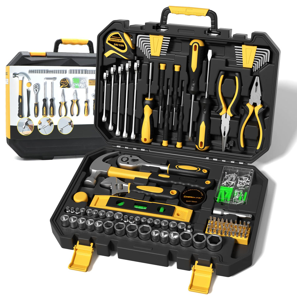 CRESOLVIA 209-piece tool kit for home and auto repair, ready for everyday maintenance.