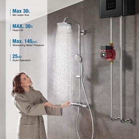 CRESTWAVE hot water pump auto-mode function with energy-conscious operation.