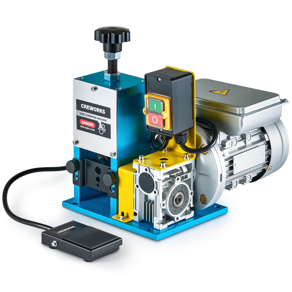 CREWORKS 180W wire stripper front view for portable scrap recycling tasks
