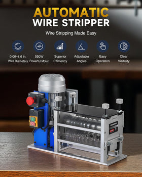 CREWORKS stripper showing 550W motor for powerful insulation removal