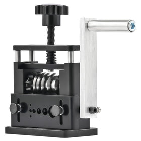 CREWORKS wire stripper with hand crank for easy insulation removal.