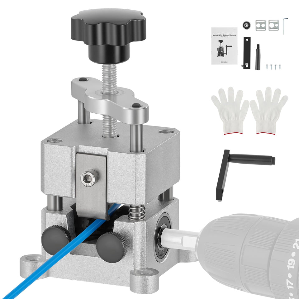 CREWORKS Wire Stripper Machine detailed handle for easy manual operation.