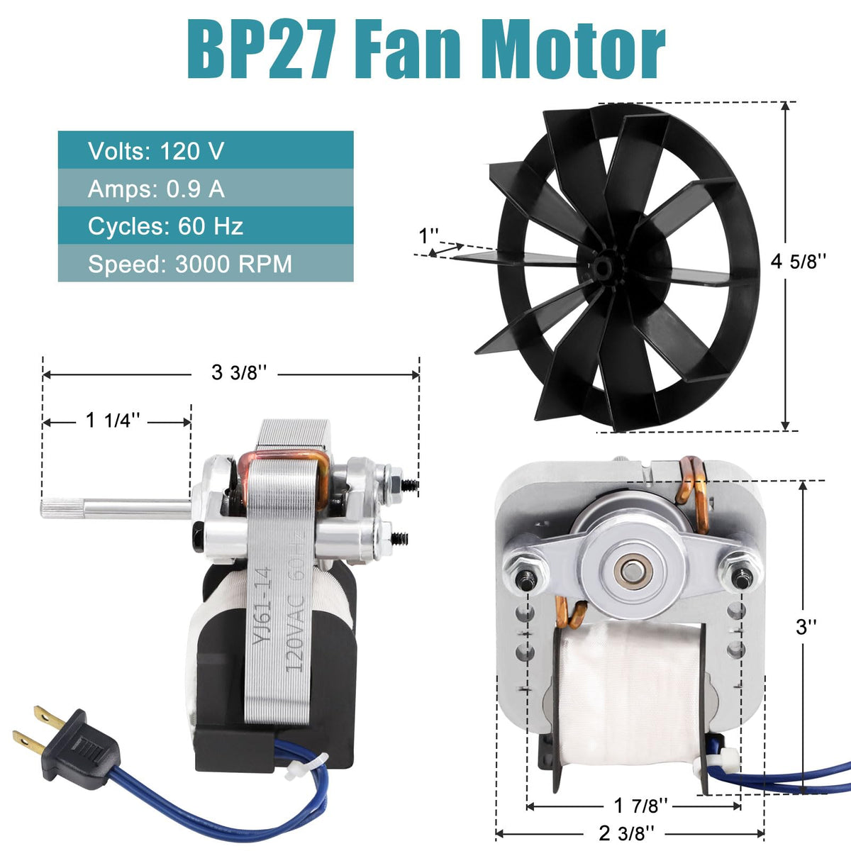 Criditpid BP27 blower wheel close-up emphasizes smooth airflow.