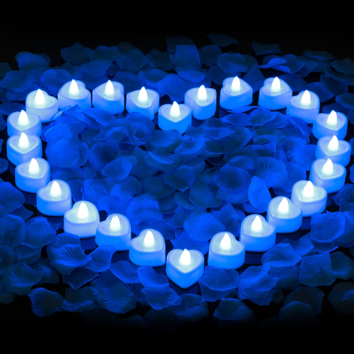 Cridoz blue rose petals spread for romantic decor and elegant table accents