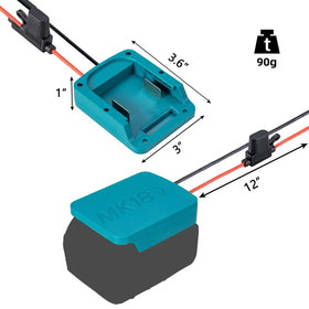 Crivnhar 18V battery adapter highlights fuse and switch for safe operation