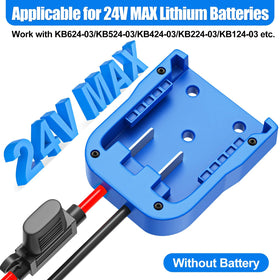 Crivnhar KB624-03 battery adapter assembly shows secure connection during setup.