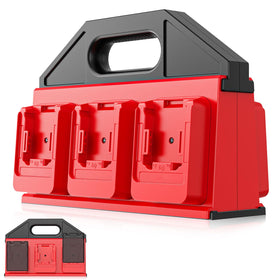 Crivnhar Milwaukee 18V 6-slot battery holder keeps batteries organized and ready for use.