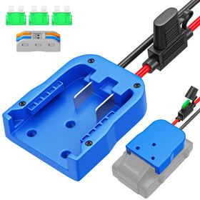 Crivnhar Power Wheels adapter close-up demonstrates fuse protection for safe upgrades.