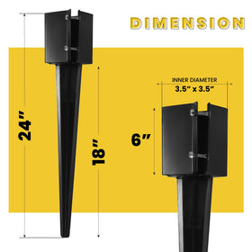 CRIZTA 4x4 post anchor with metal black coating resists weather.
