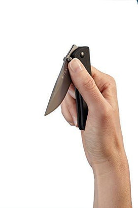 CRKT Drifter black clip keeps secure pocket carry.