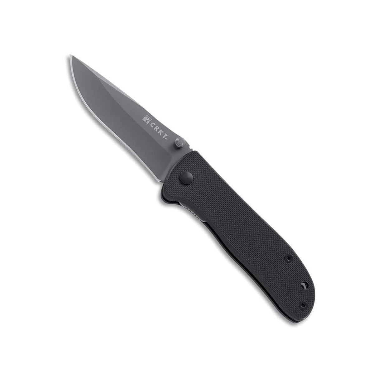 CRKT Drifter with G10 handle close-up showing textured grip for control.