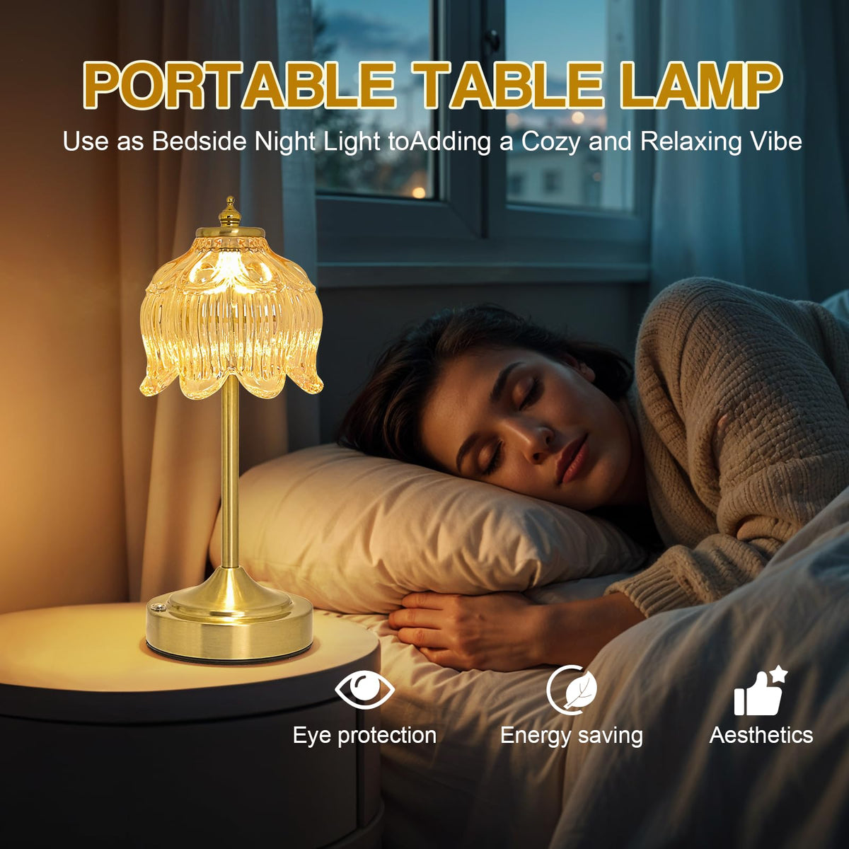 Crkwos weighted base provides stable desk or nightstand use
