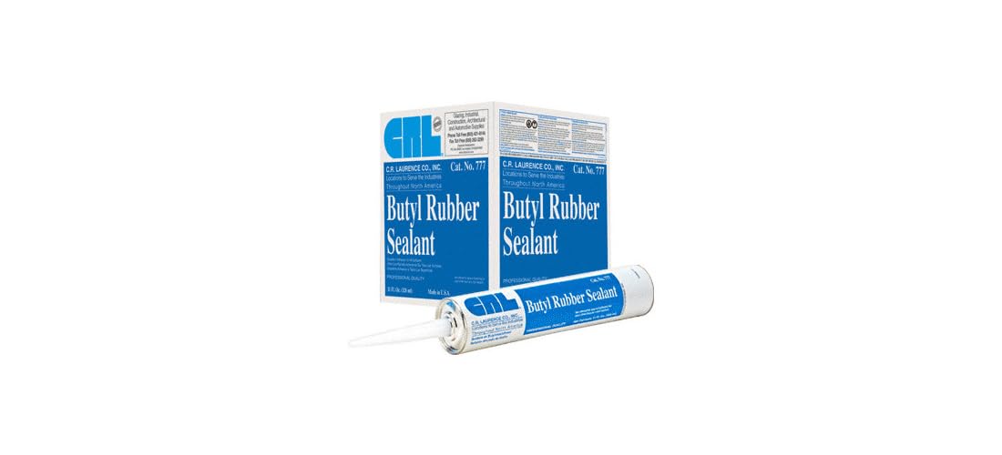 CRL 777BL black sealant bottle close-up showing strong adhesion.