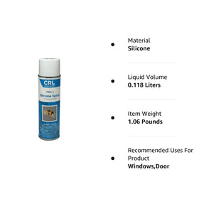 CRL PR03 silicone spray dries quickly with no greasy residue