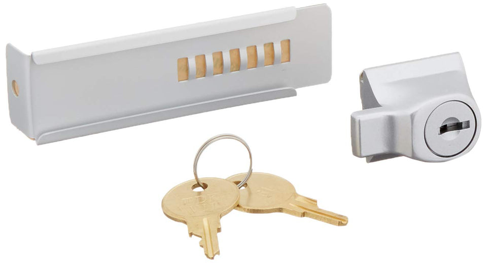 CRL TDK7AKA stick-on lock in aluminum finish secures glass displays with no-drill installation.