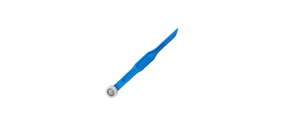 CRL VR10 11-inch blue-handle roller tool for glazing vinyls and gaskets.