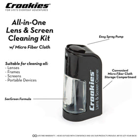 Croakies glasses cleaning kit bottle for quick on-the-go cleaning