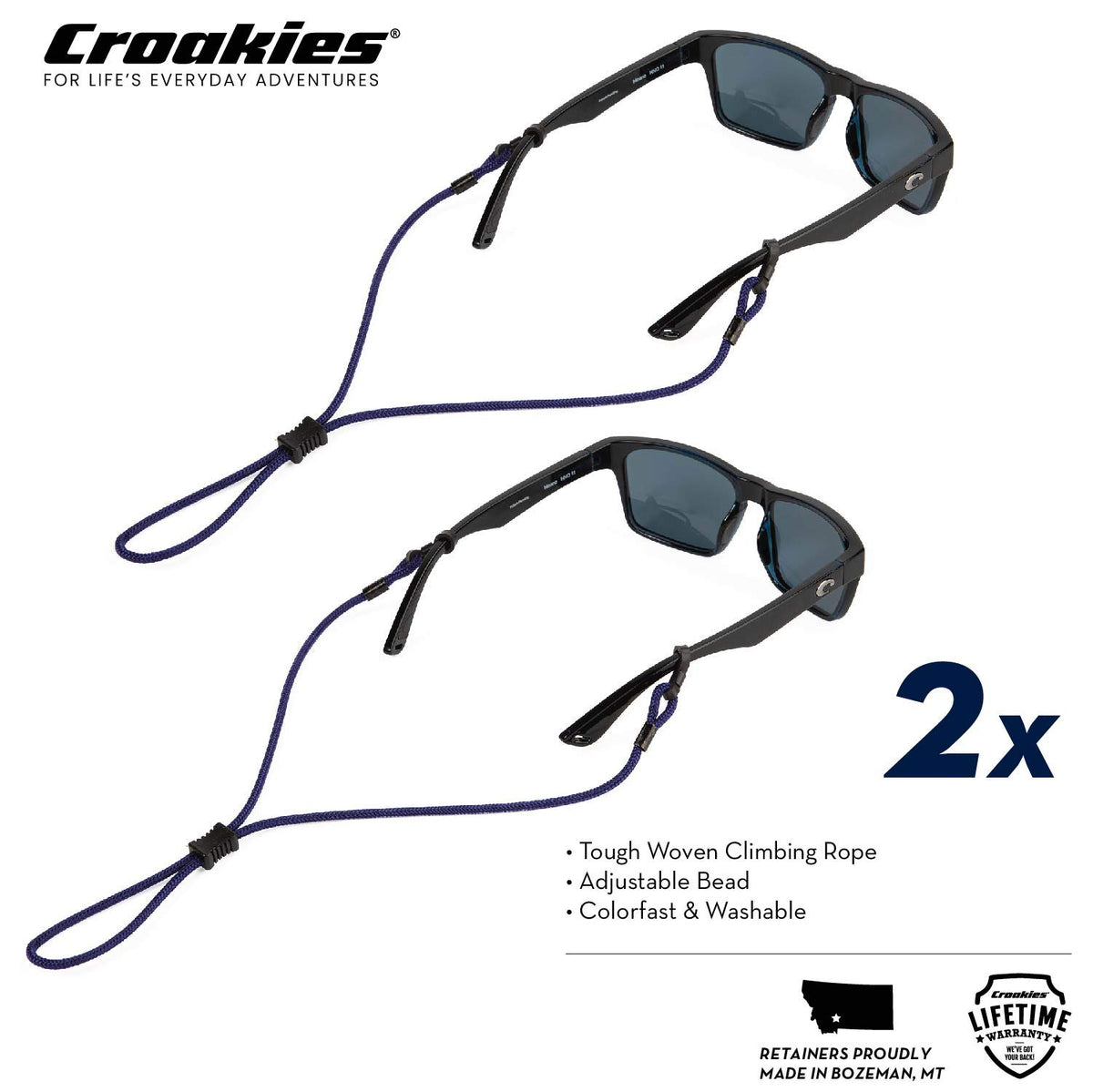 Croakies Terra Spec adjustable slider ensures a snug, personalized fit