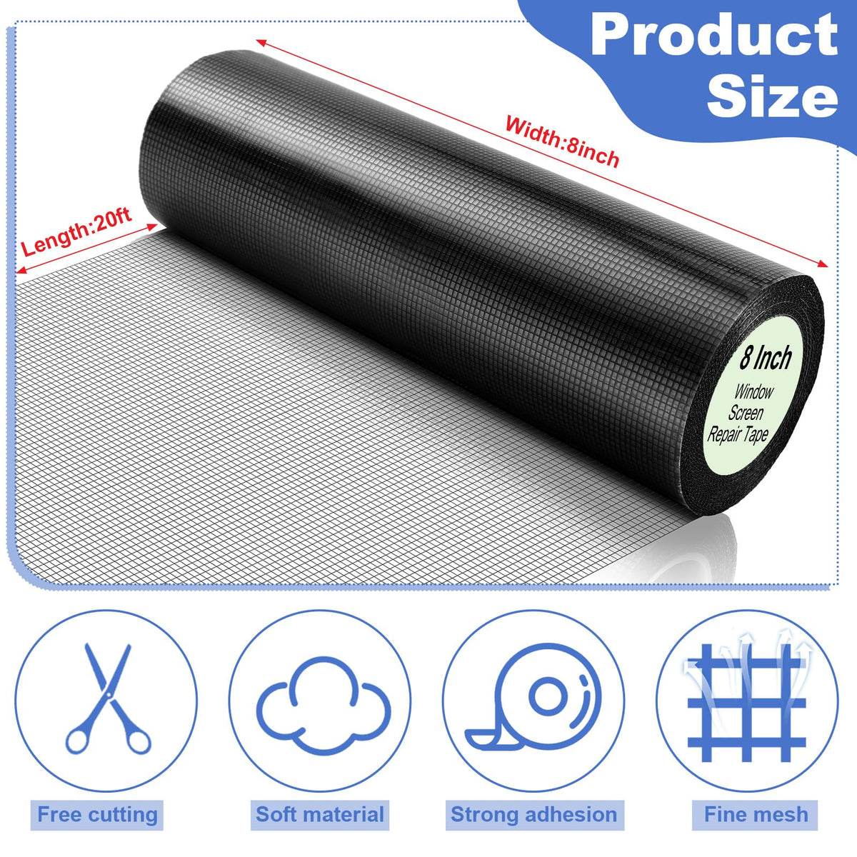 CroBlissful tape applied on a torn screen door for a seamless seal.