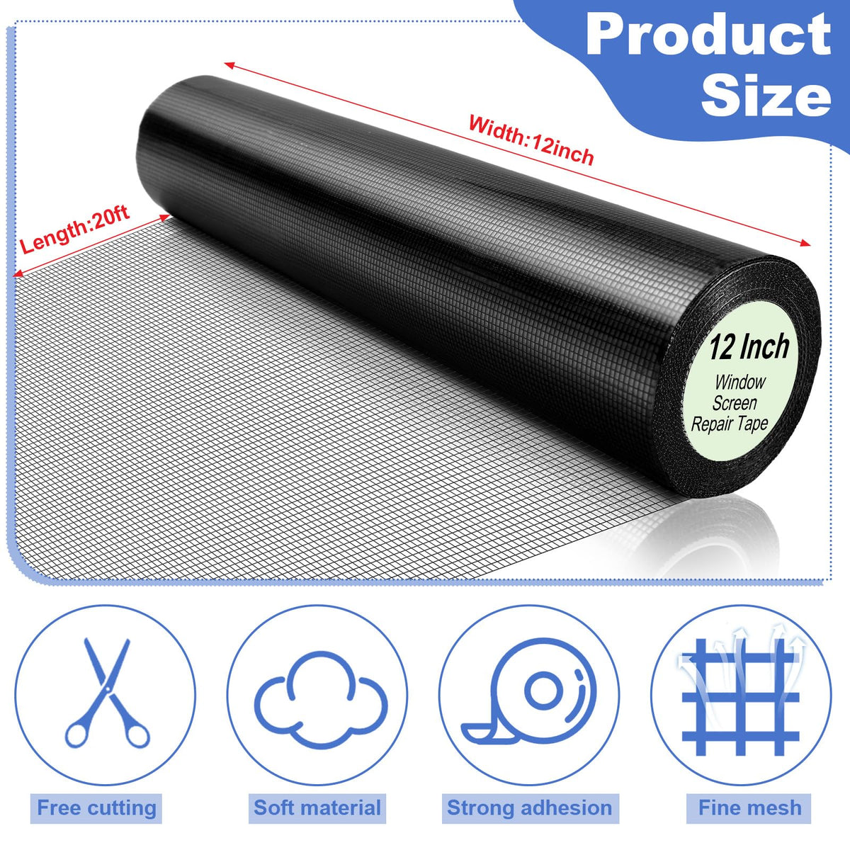 CroBlissful fiberglass mesh offers strong coverage for torn screens.