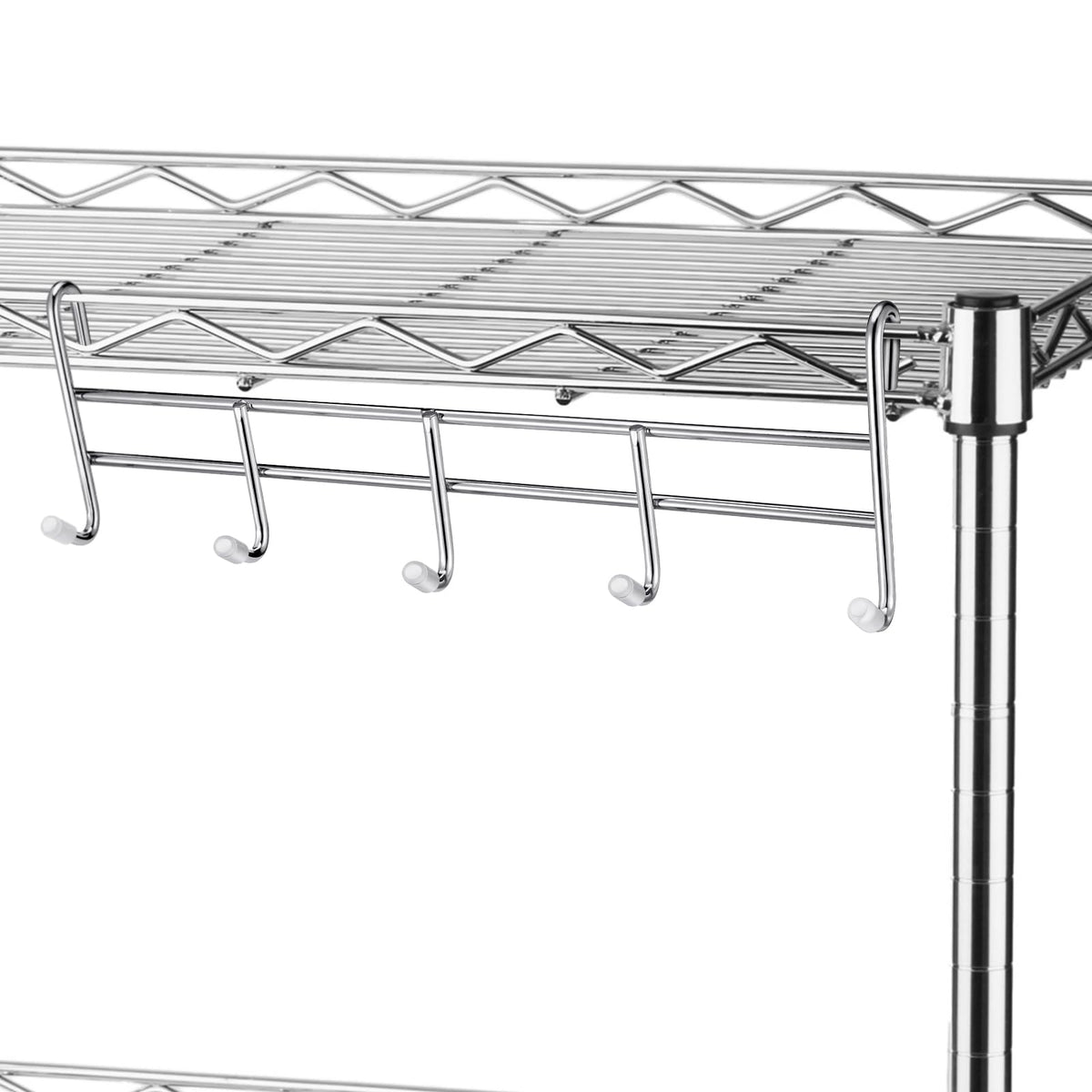 CroBlissful chrome hooks help hang utensils, keys, or tools neatly.
